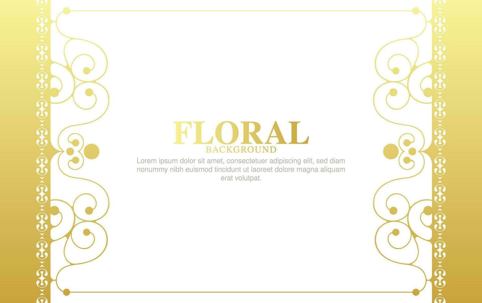 Gold Ornamental floral frame decorative design poster  Keywords vector