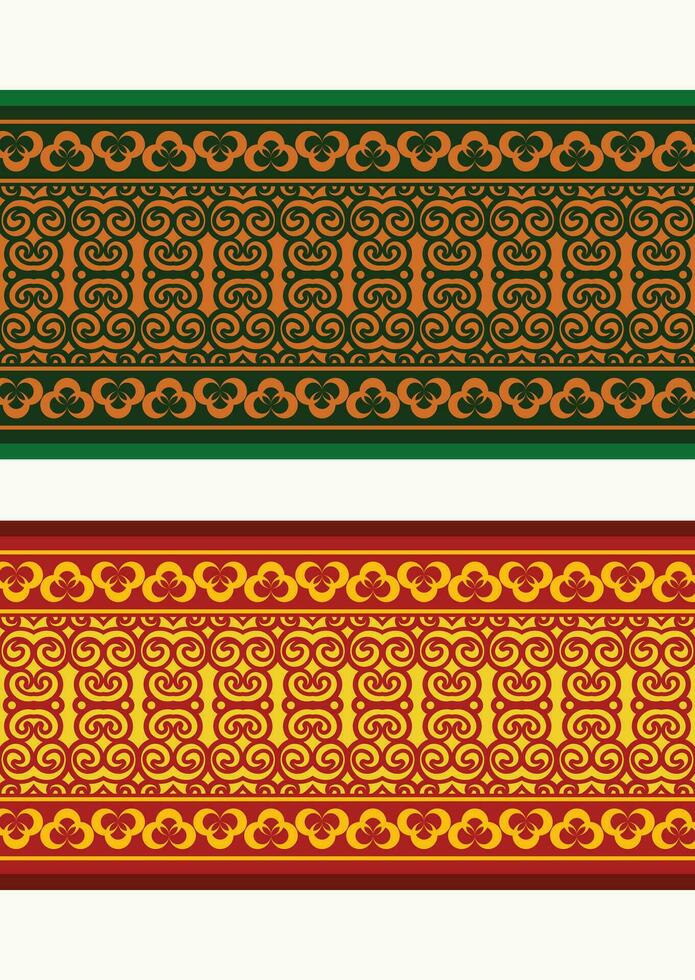 Henna banner border with colorful border vector