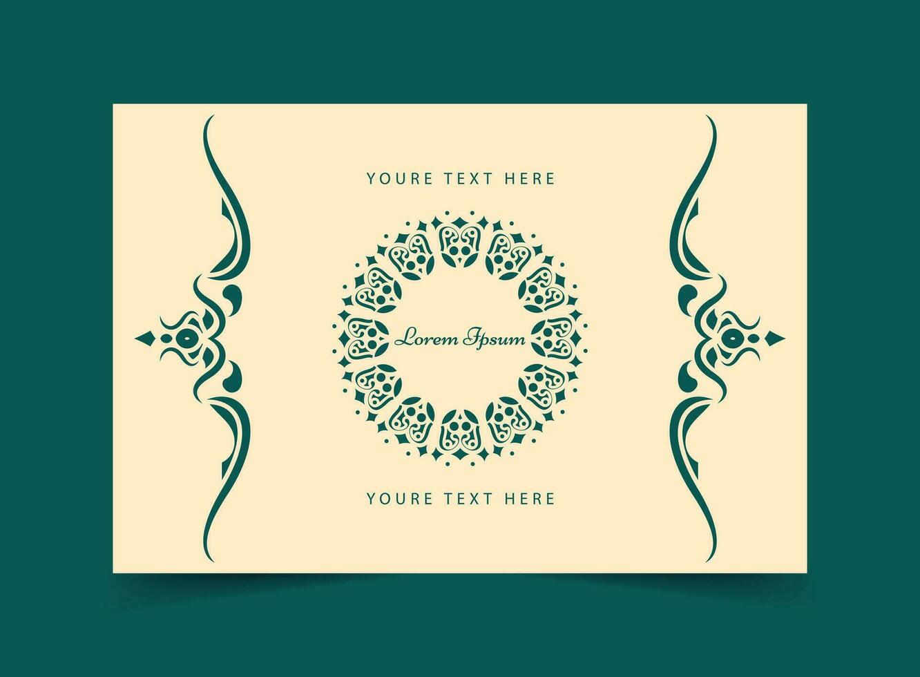 Vintage ornament greeting card vector template