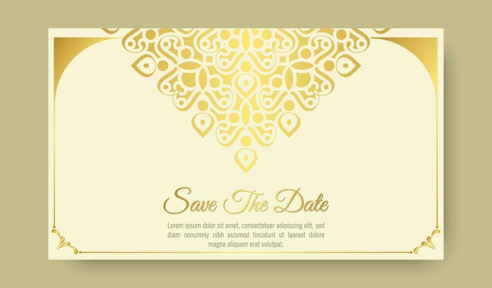 Gold invitation background style ornamental pattern vector