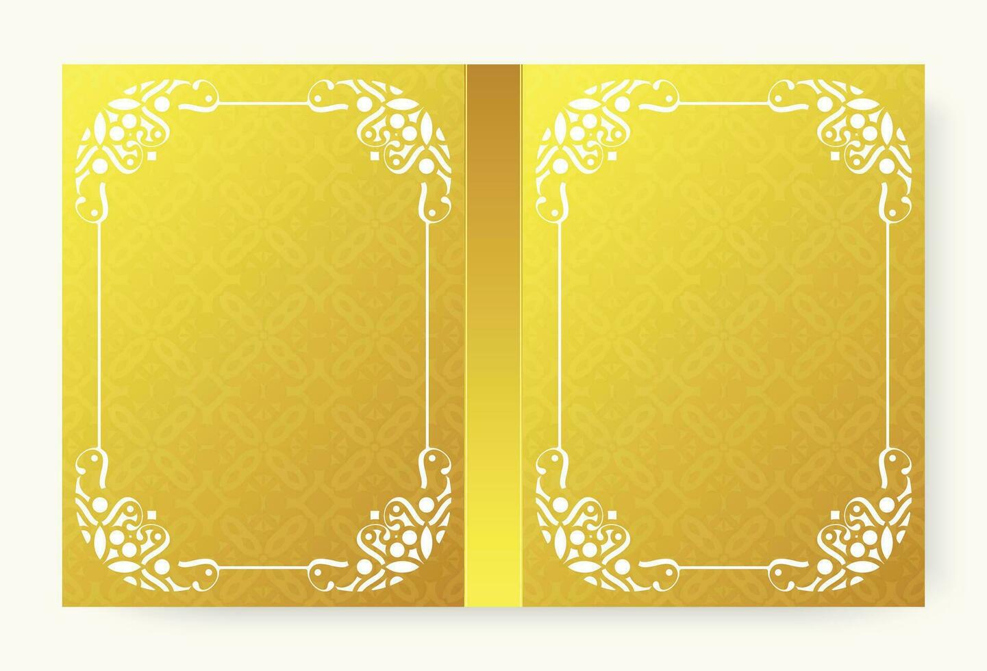 Gold vintage cover with frame ornament vector