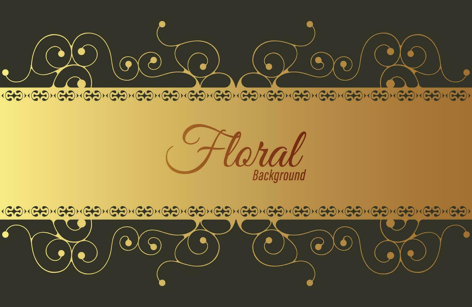 fondo de marco floral decorativo dorado de lujo vector