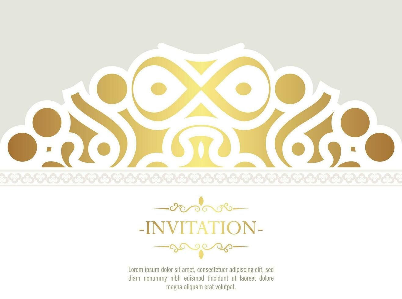 Gold invitation background style ornamental pattern vector