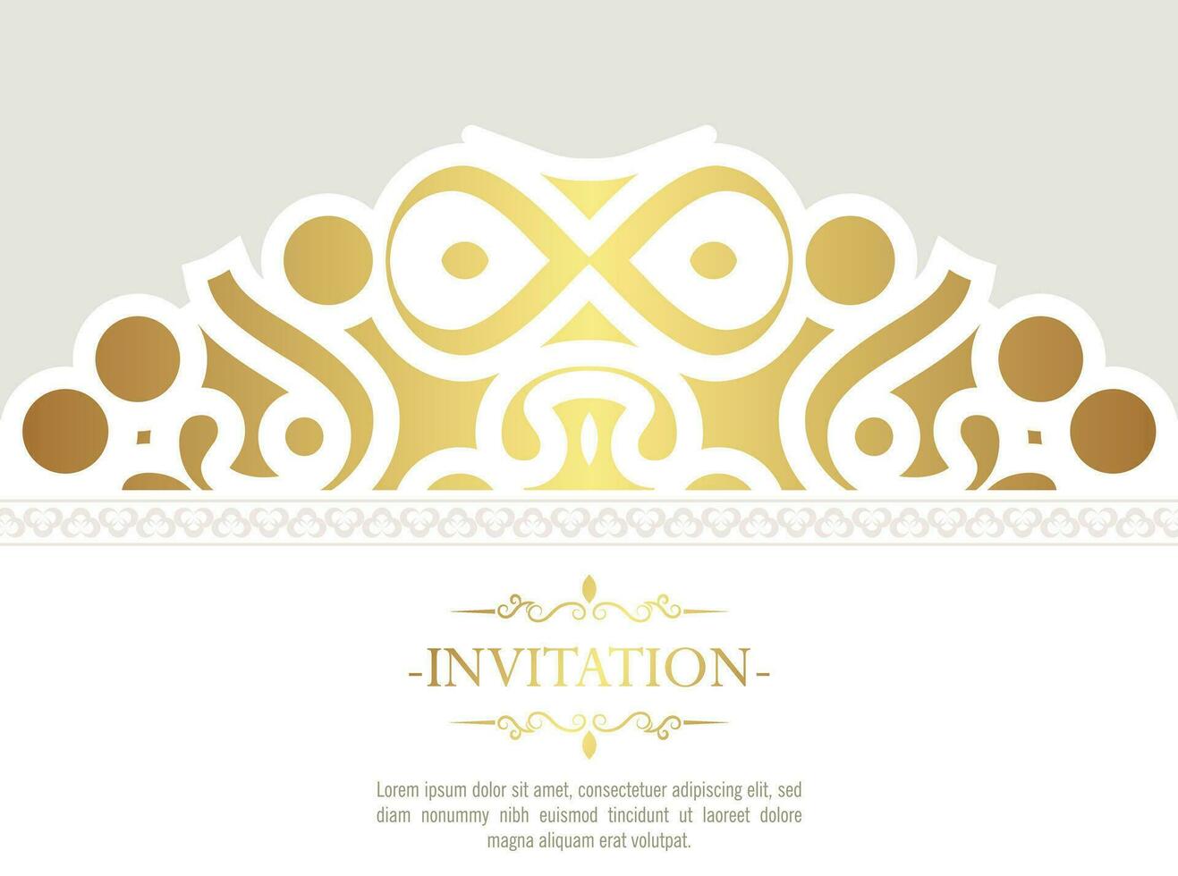 patrón ornamental de estilo de fondo de invitación de oro vector