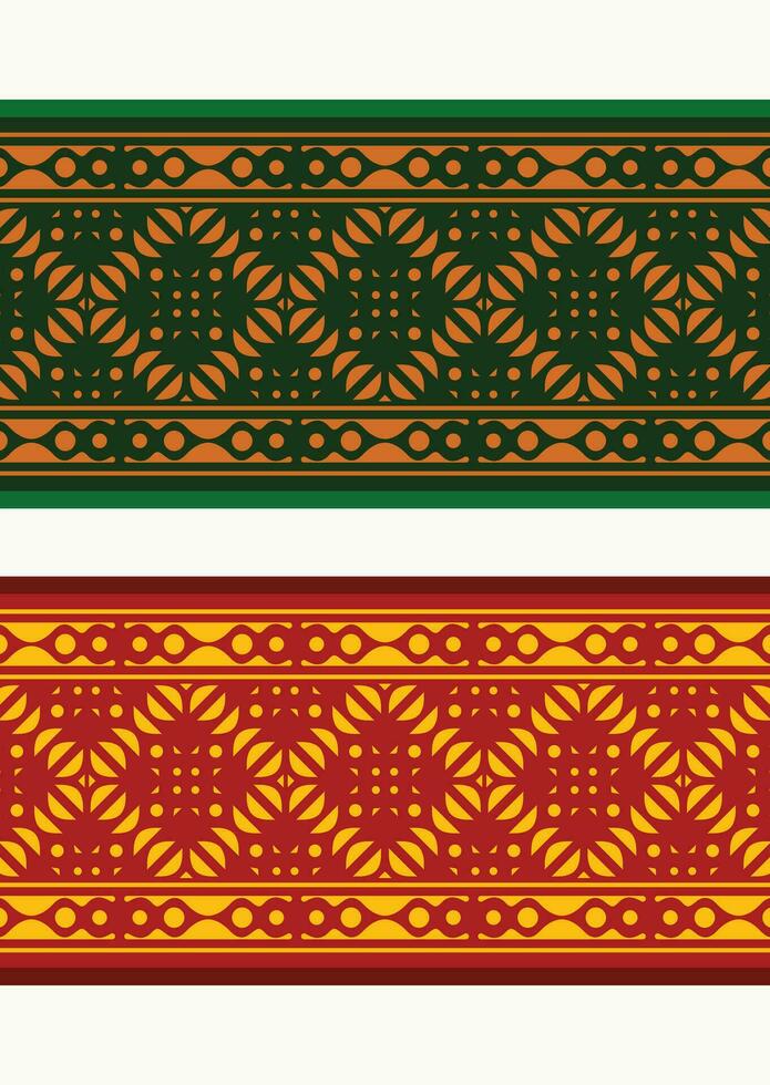 Henna banner border with colorful border vector