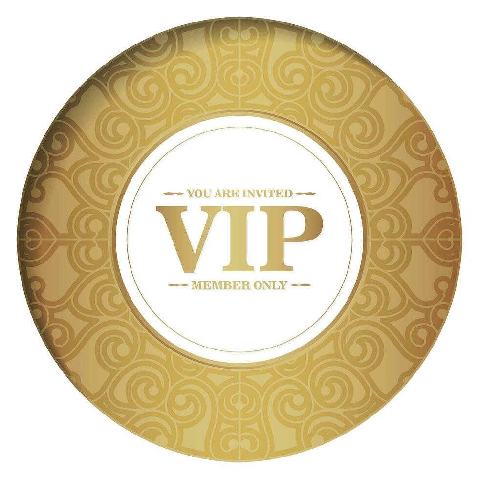 luxury white vip card in ornament texture vector
