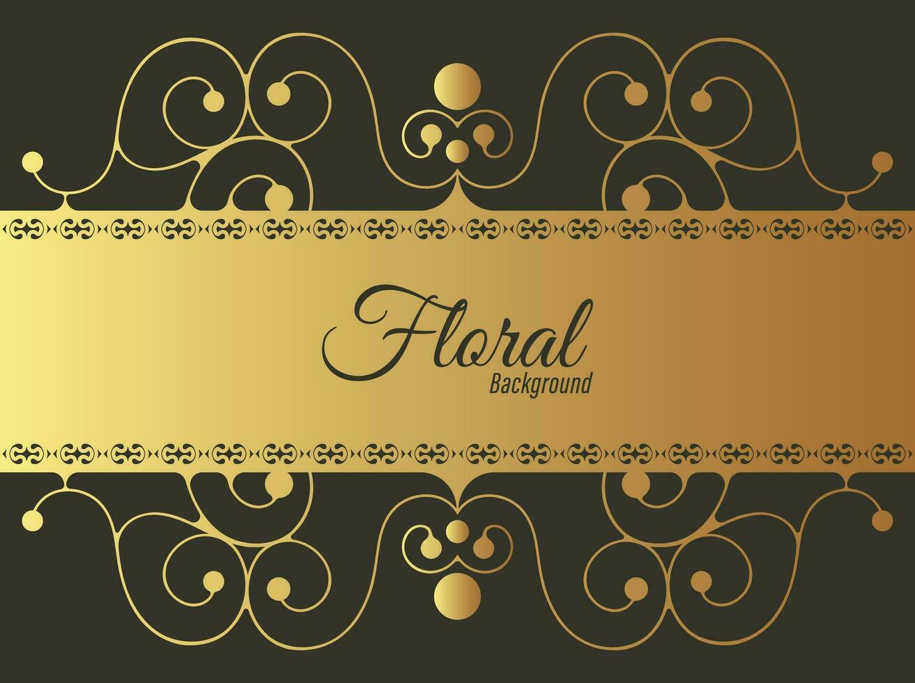 Luxury gold decorative floral frame background vector