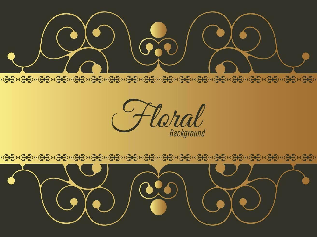 fondo de marco floral decorativo dorado de lujo vector