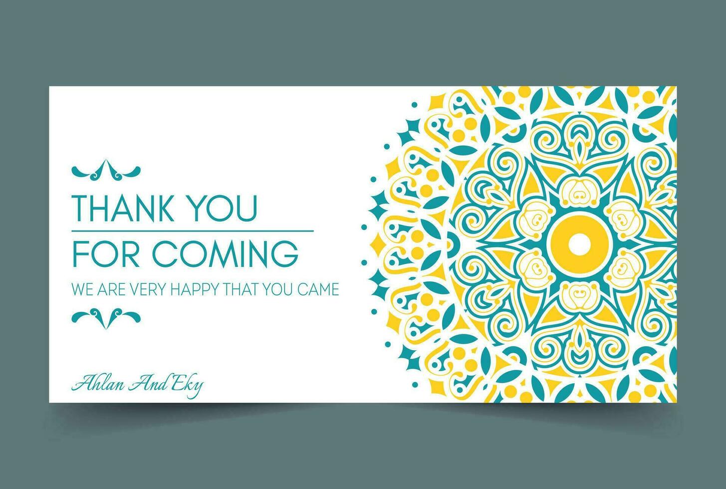 classic thank you wedding card vector