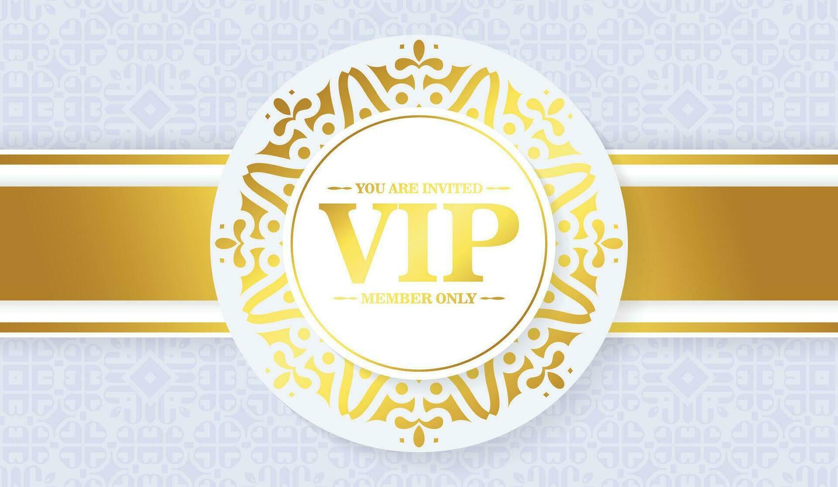 luxury white vip card in ornament texture vector