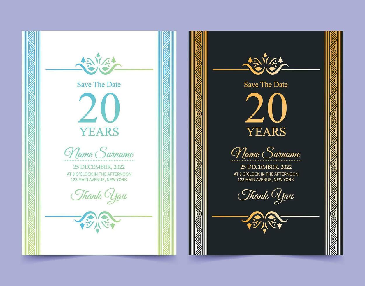ornament pattern style elegant birthday invitation vector