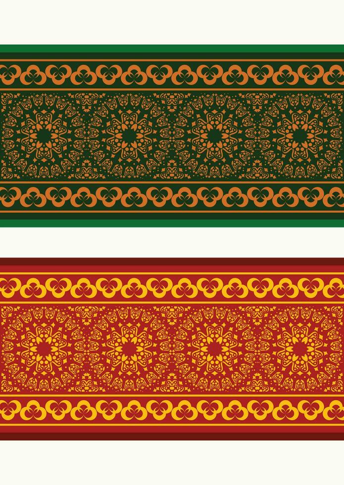 Henna banner border with colorful border vector
