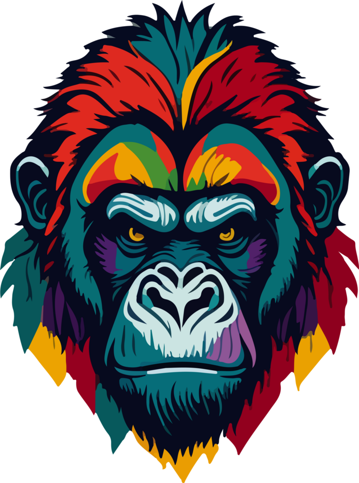 colorato gorilla logo concetto ai generativo png