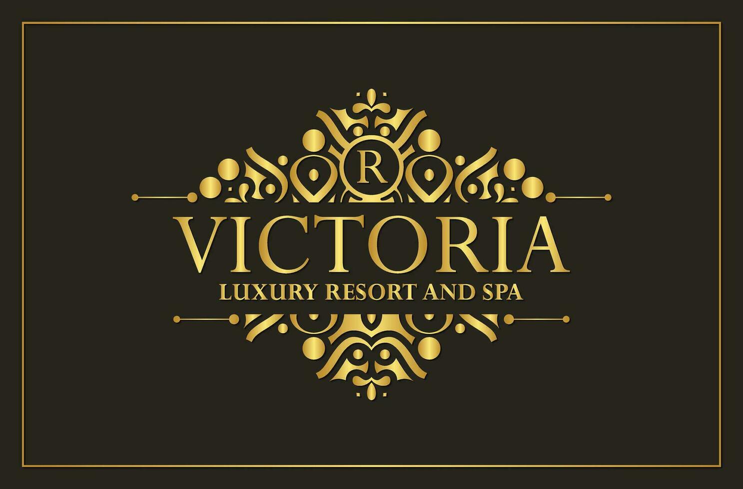 Luxury hotel label template. Trendy vintage royal ornament frames illustration vector