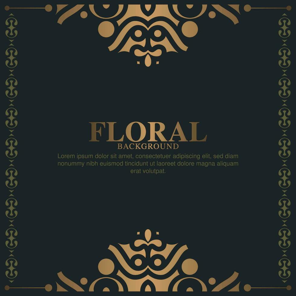 fondo de marco floral decorativo dorado de lujo vector