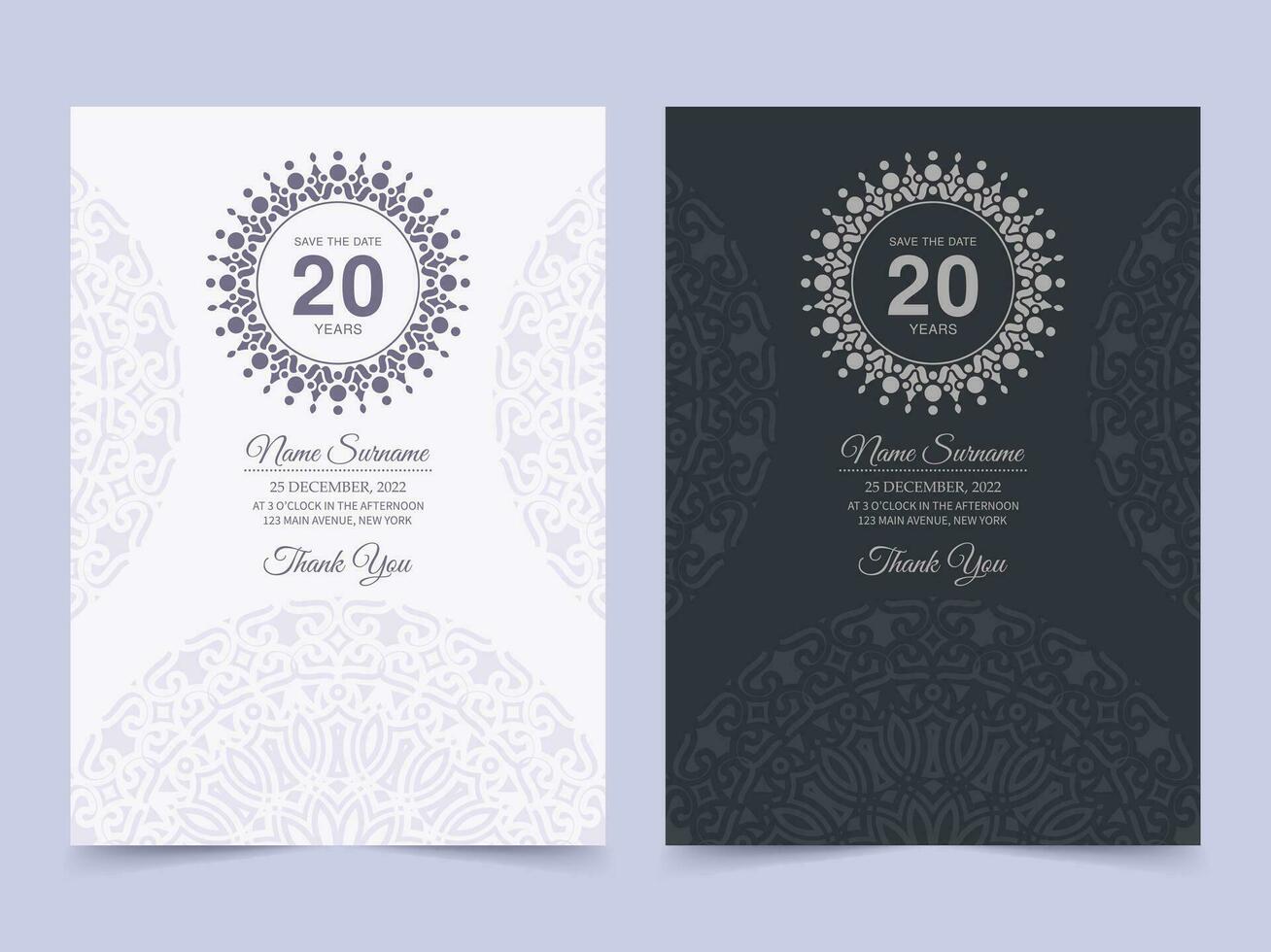 ornament pattern style elegant birthday invitation vector