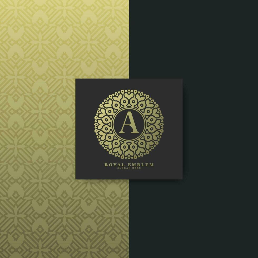 elegant gold pattern card design vector