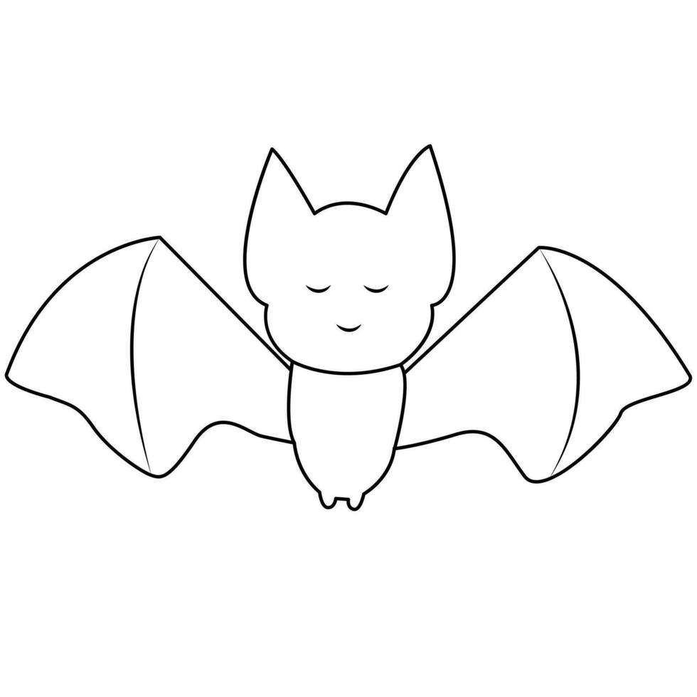 Continuous one line  bat drawing vector art illustration