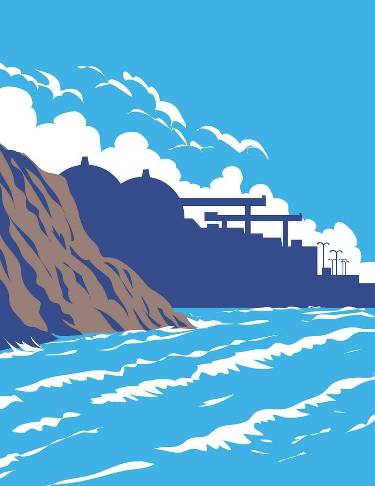 san onofre estado playa en san diego California wpa póster Arte vector