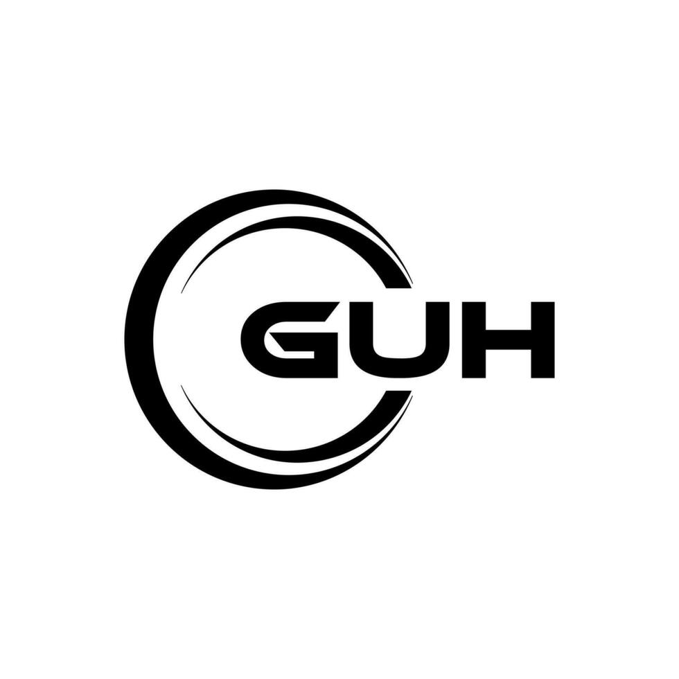 GUH Logo Design, Inspiration for a Unique Identity. Modern Elegance and Creative Design. Watermark Your Success with the Striking this Logo. vector