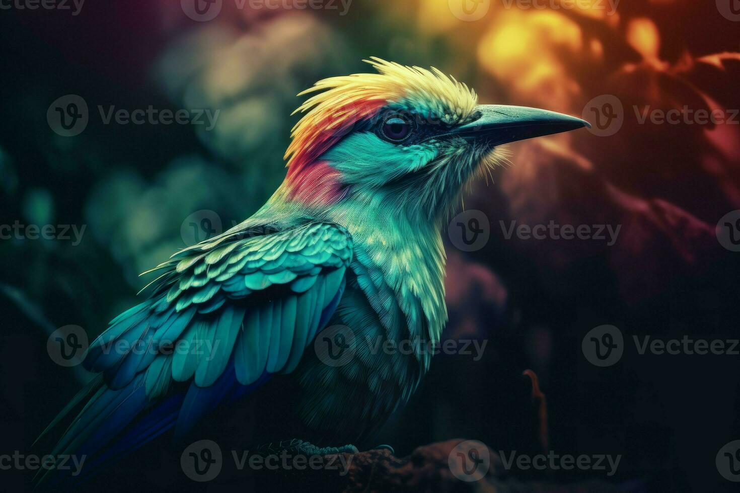 Tropical bird colorful nature. Generate Ai photo