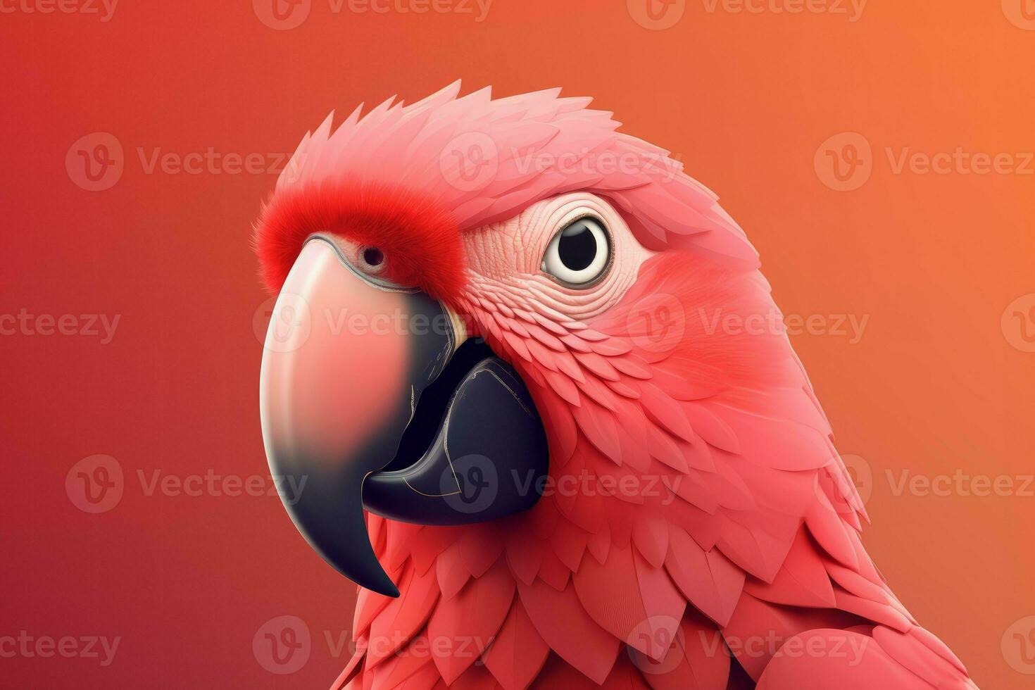 Red parrot head vivid. Generate Ai photo