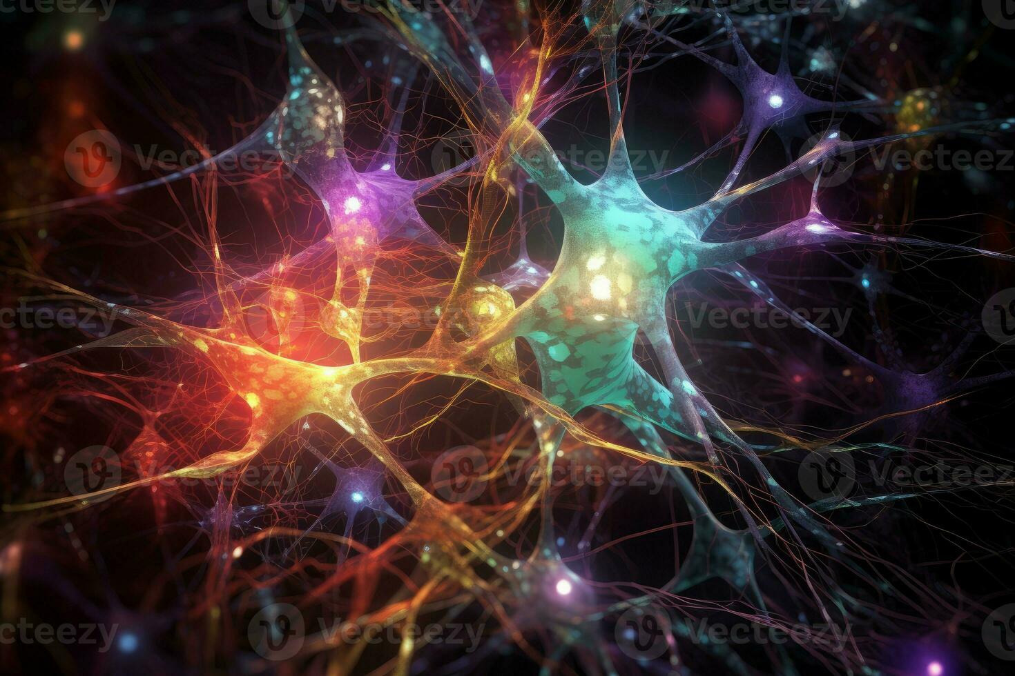 Neurons brain. Generate Ai photo