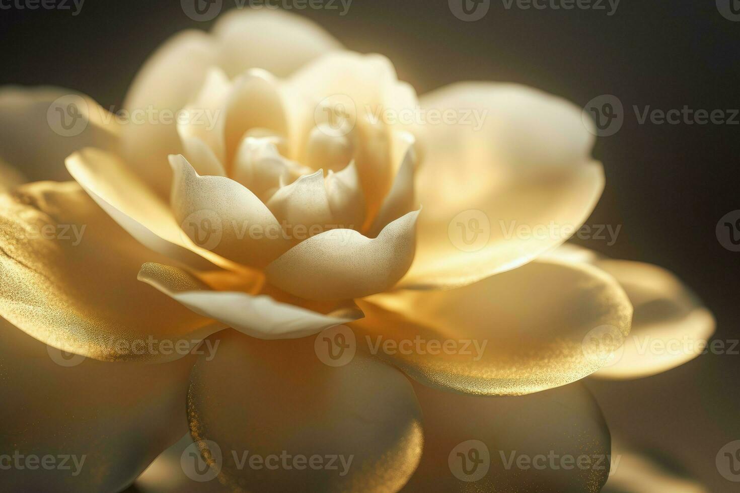 Gold camellia flower softlight. Generate Ai photo
