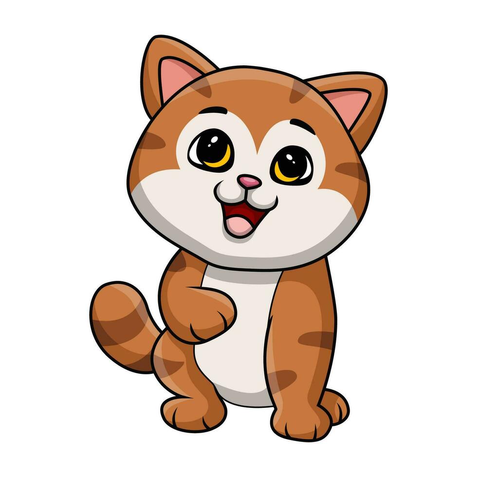 Cute cat cartoon on white background vector