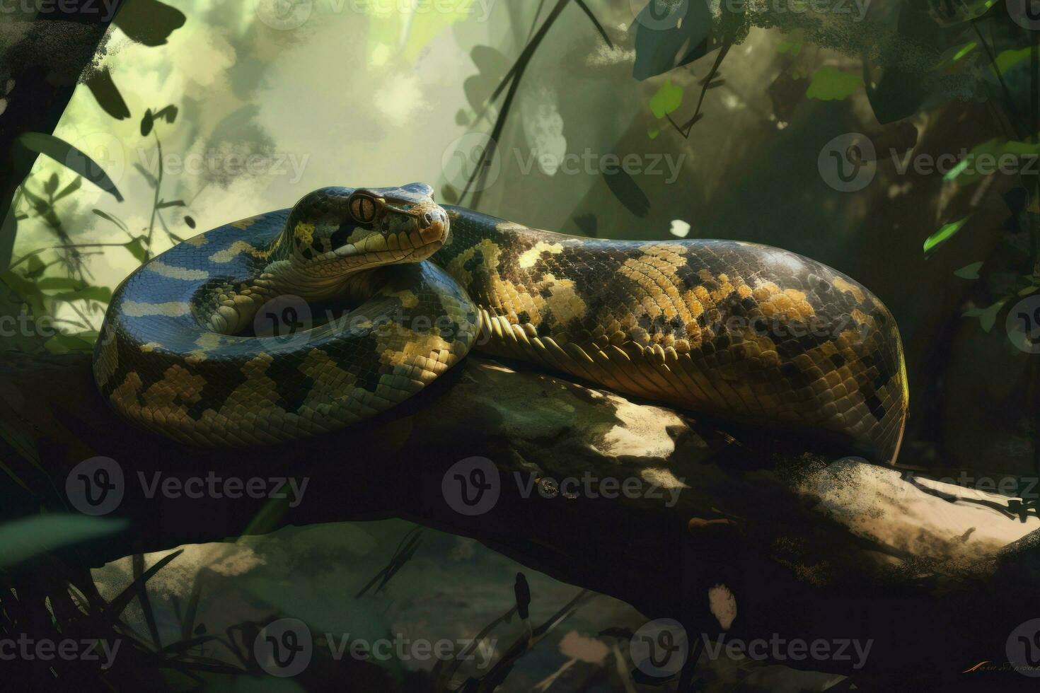 Anaconda snake. Generate Ai photo