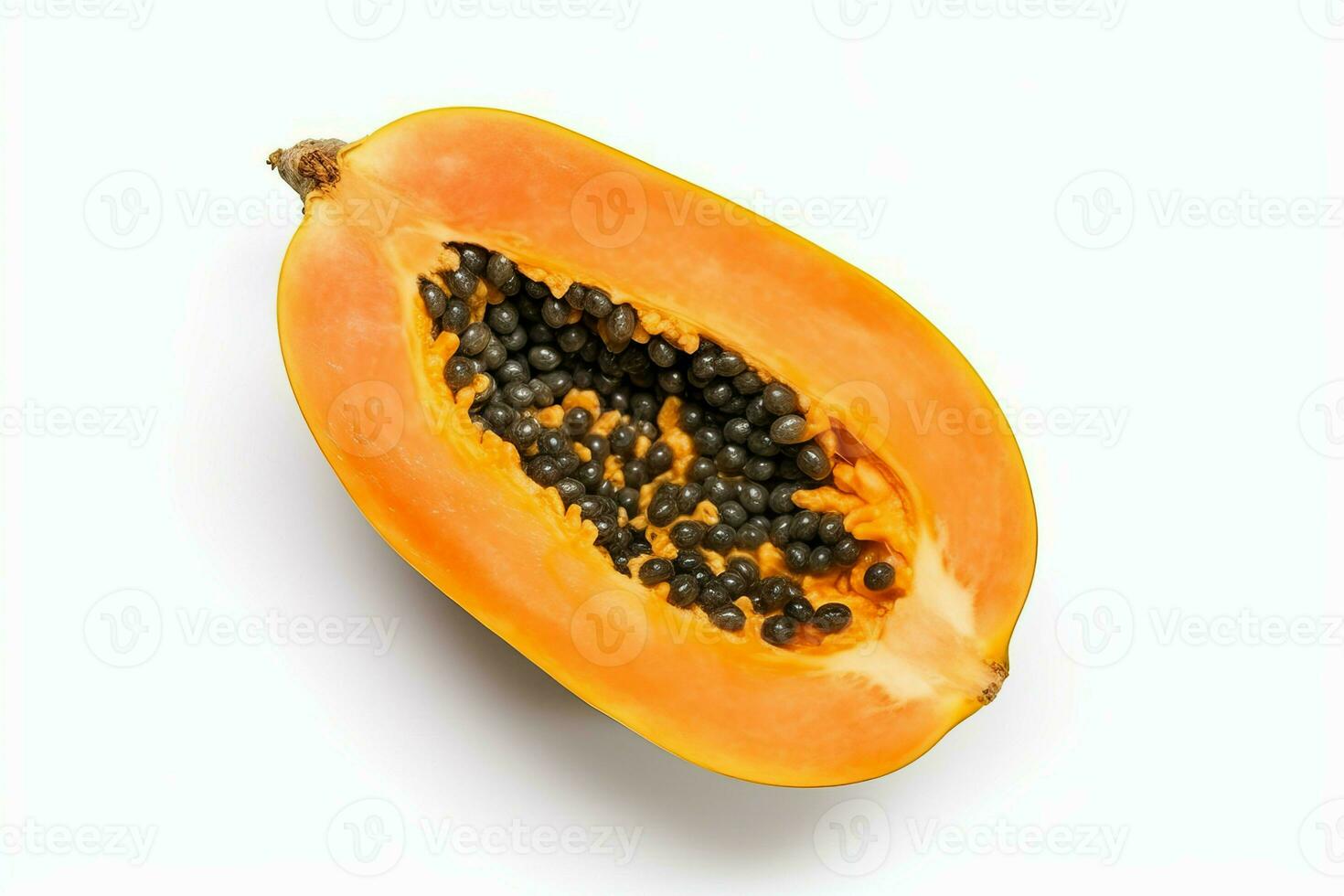 Slice ripe papaya. Generate Ai photo