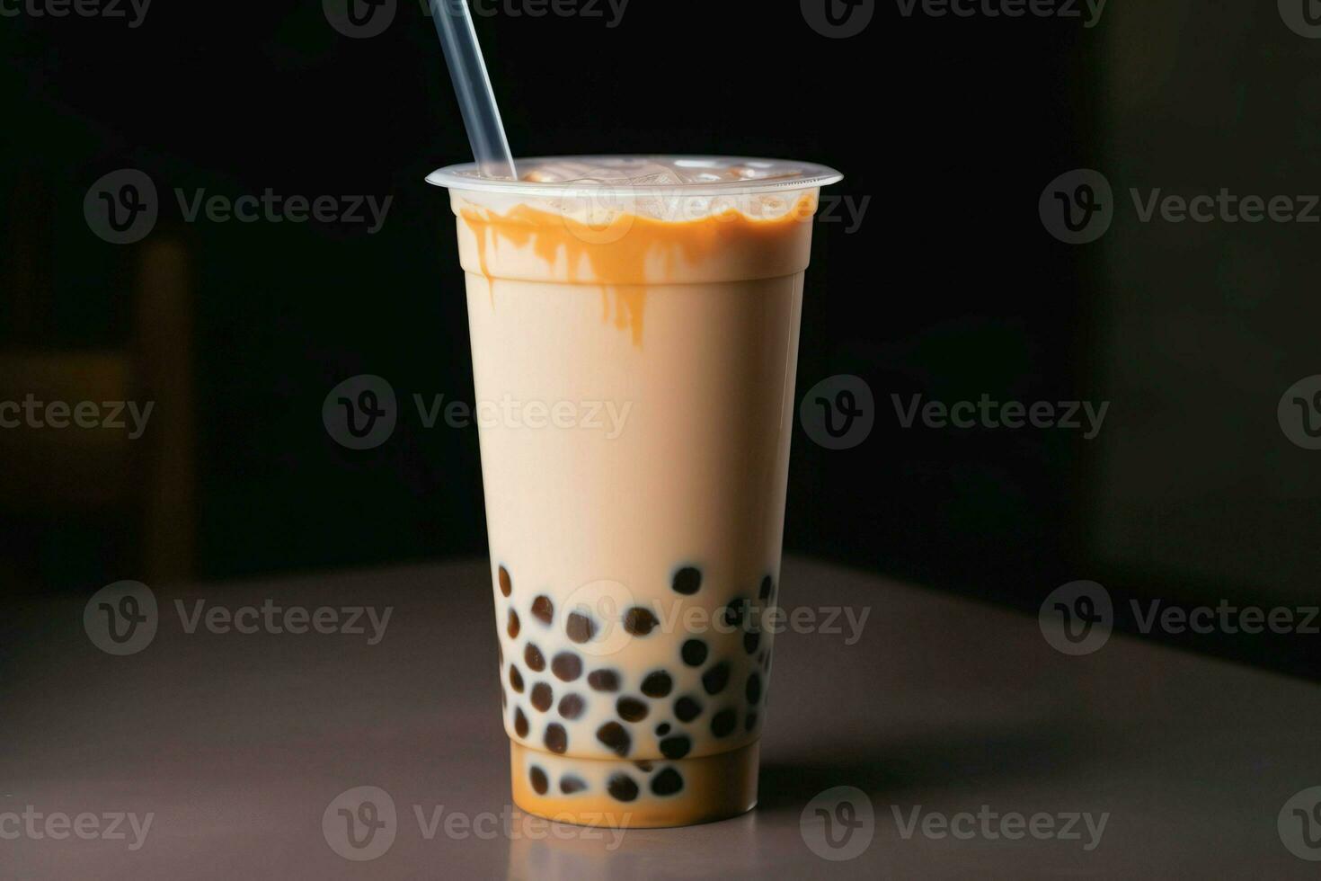 Taiwan milk tea bubble. Generate Ai photo