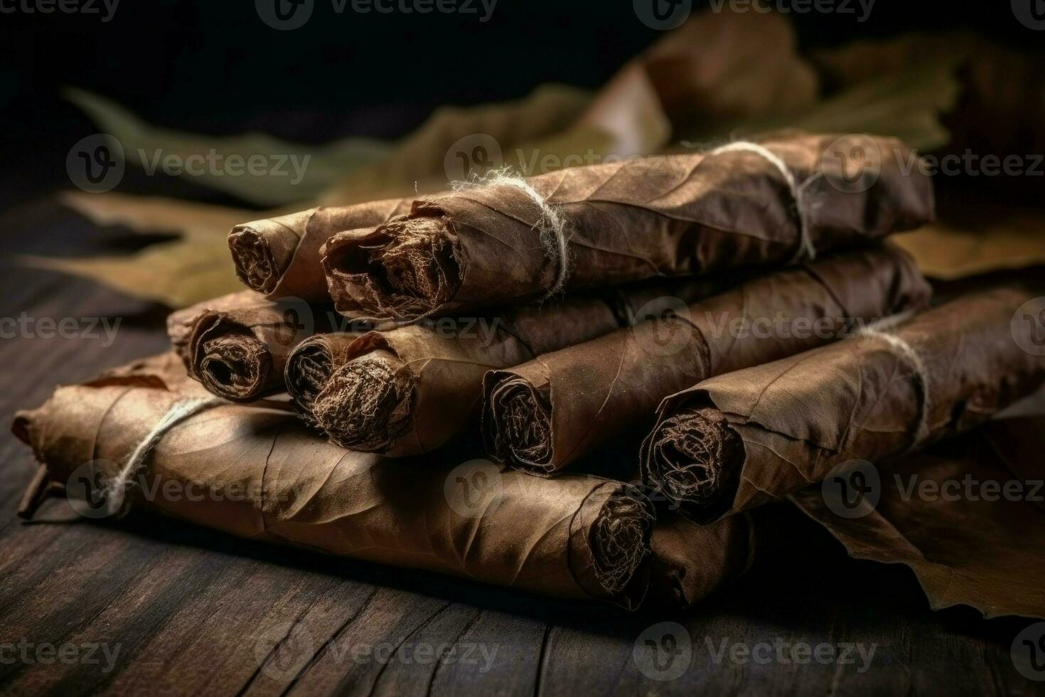 Dried tobacco. Generate Ai photo