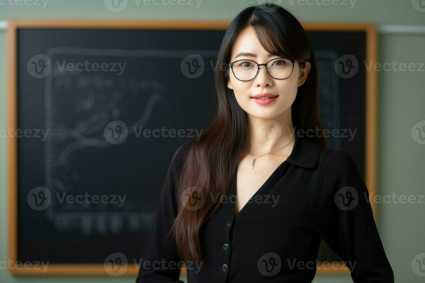 Female asian teacher. Generate Ai photo