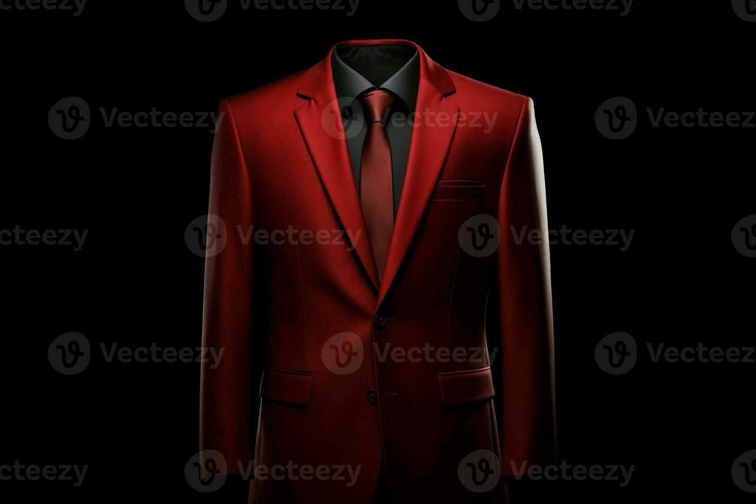 Elegant men red suit people. Generate Ai photo