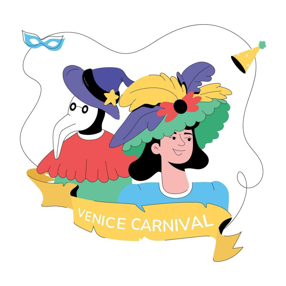 Trendy Venice Carnival vector