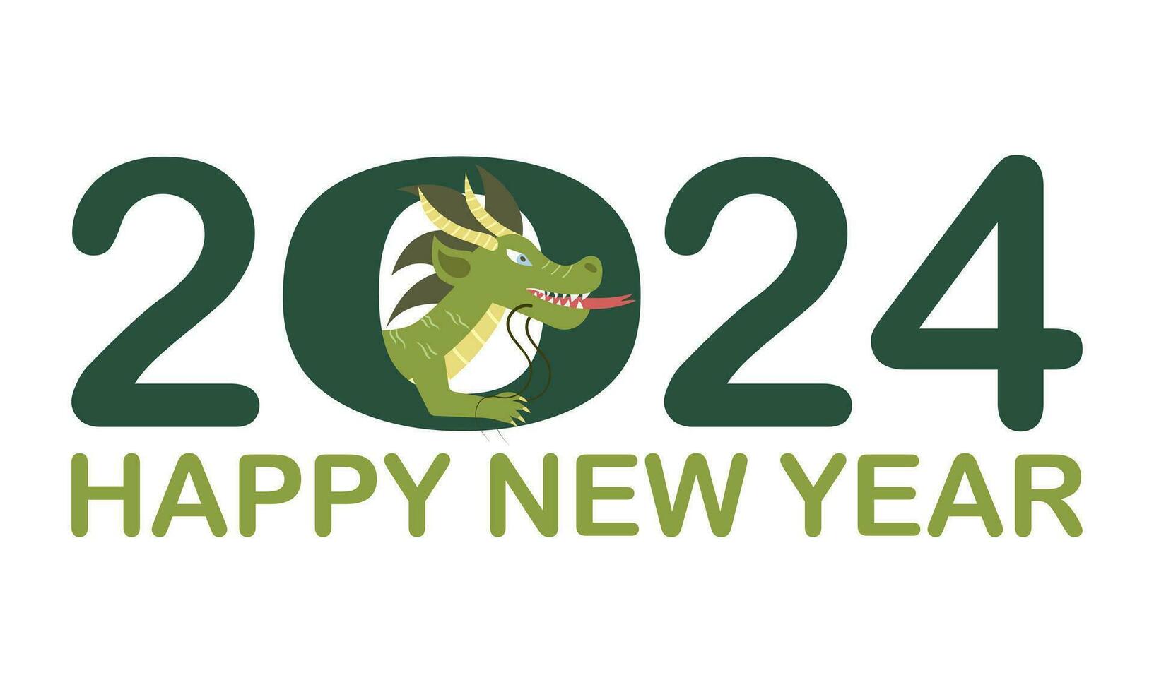 Happy Chinese New Year 2024 Dragon Sign. Vector illustration.