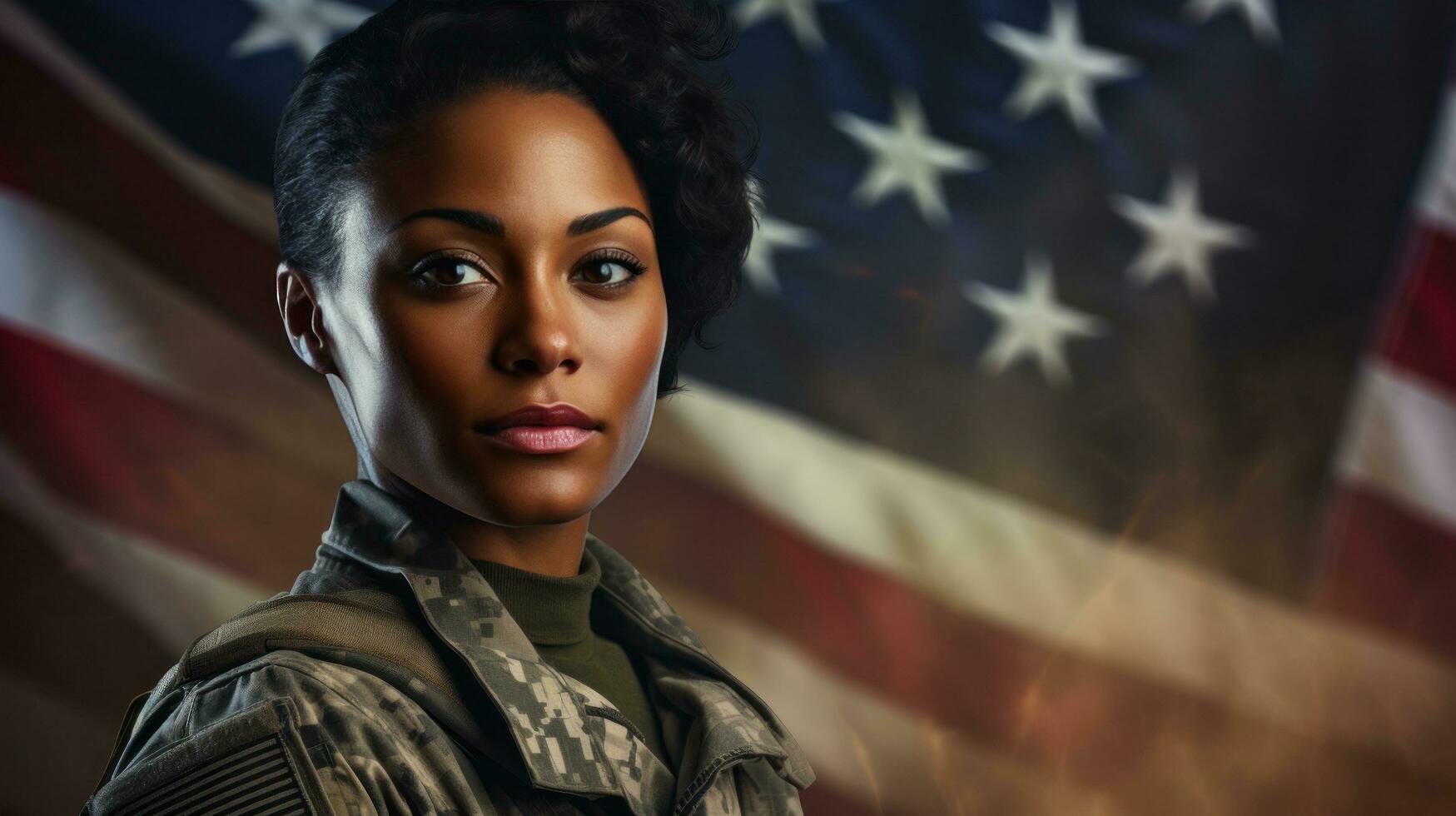 A portrait of a soldier in uniform photo