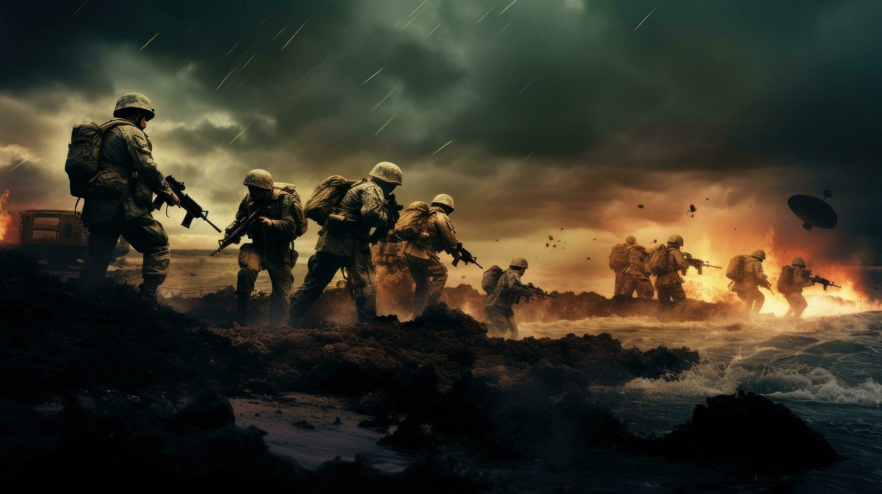 American heroes in the battle photo