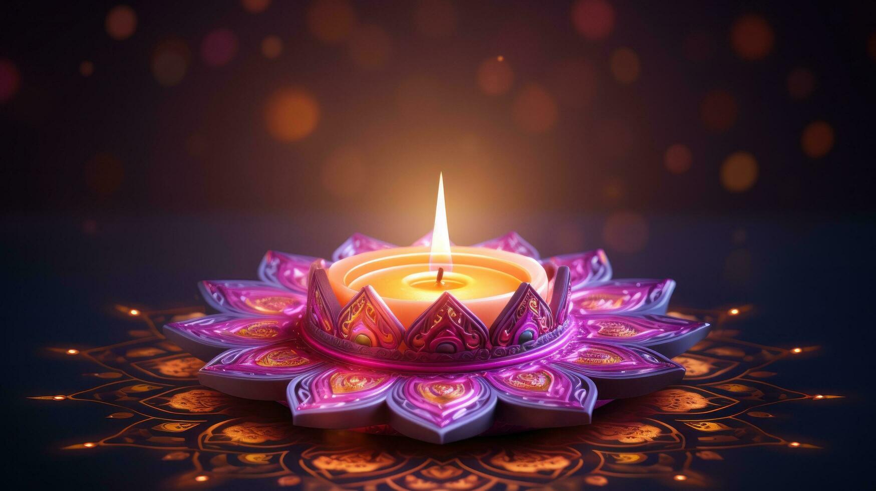 Diwali holiday background with candle photo