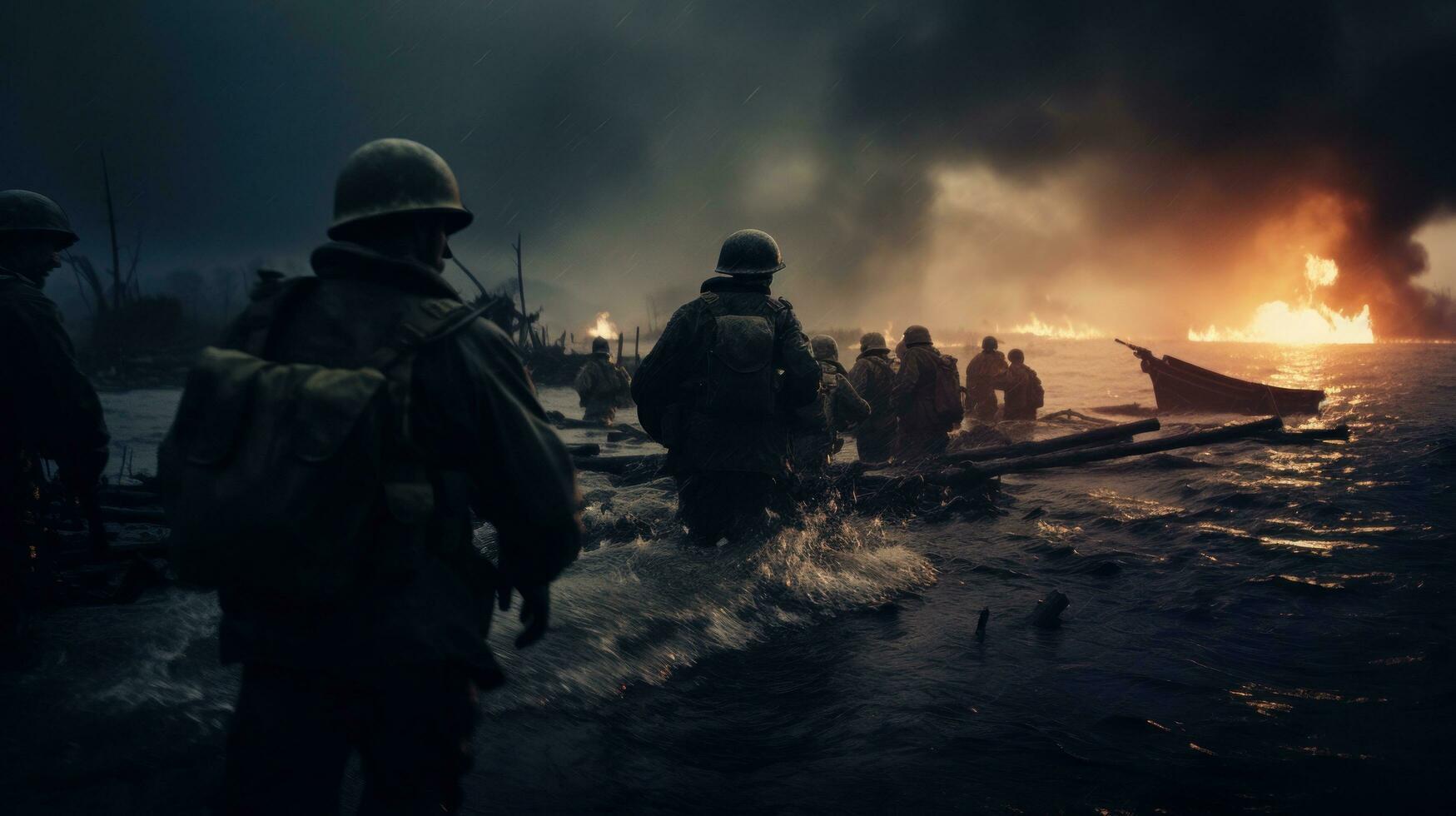 American heroes in the battle photo