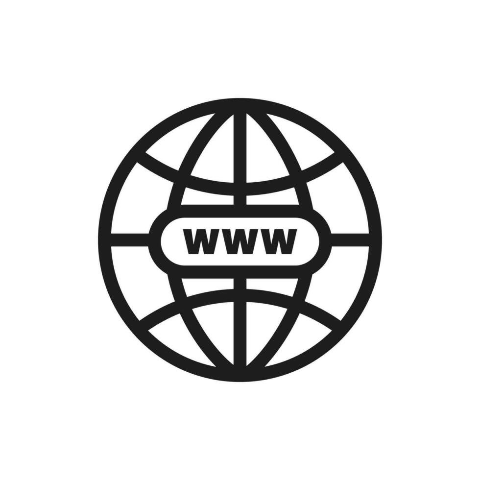 Url icon. Website icon. Internet address icon. Internet symbol. Globe sign. vector