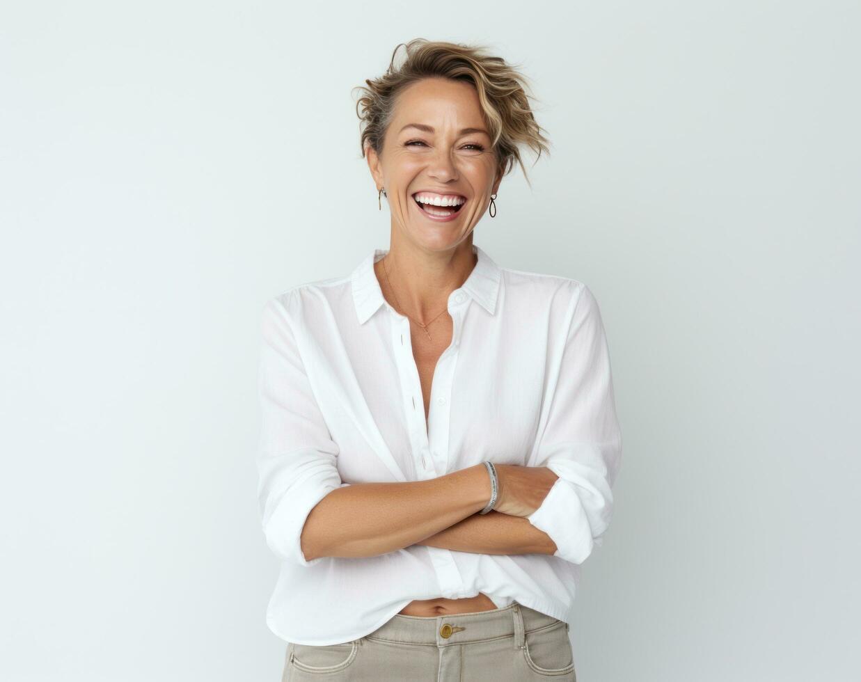 Smiling happy woman photo