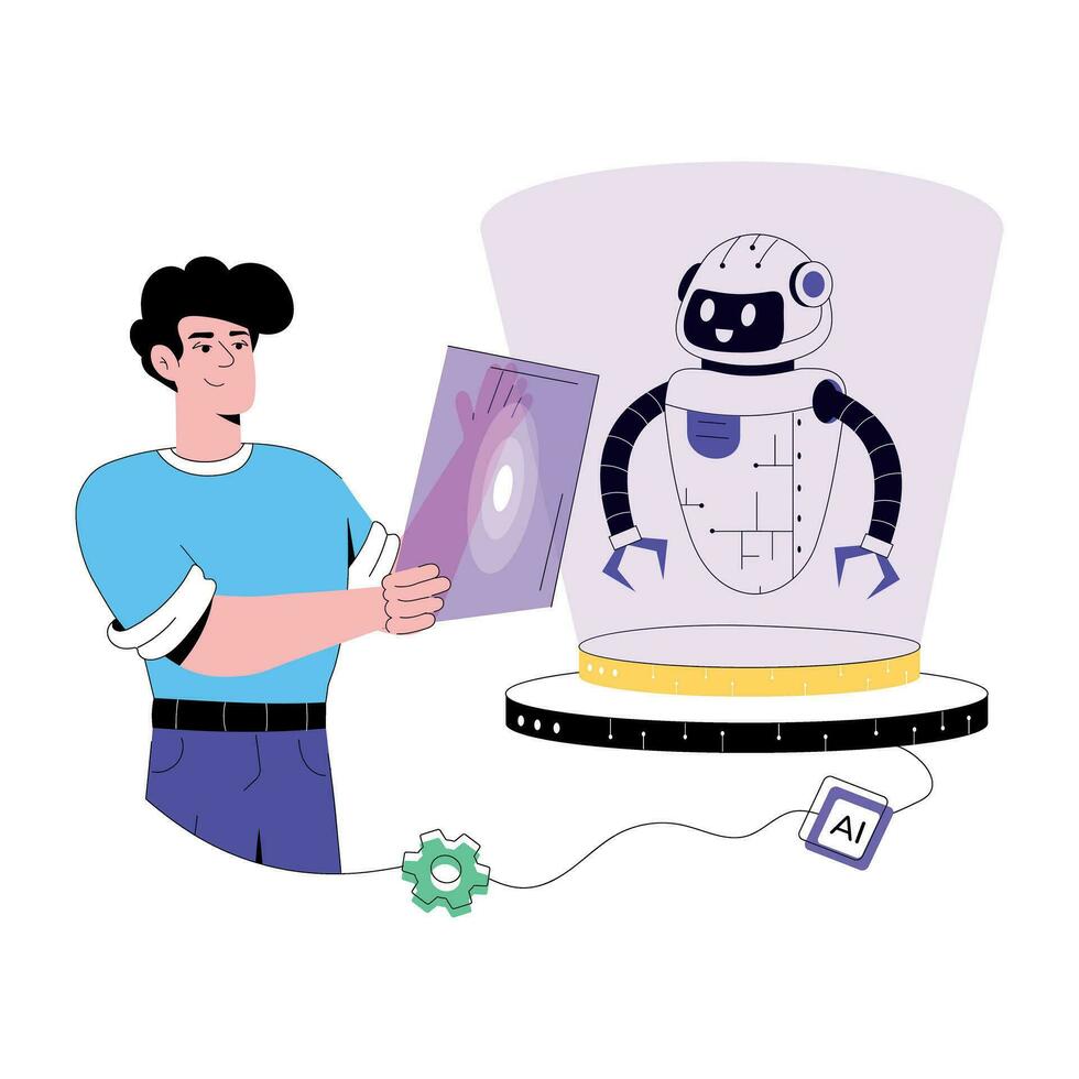 Trendy AI Friend vector