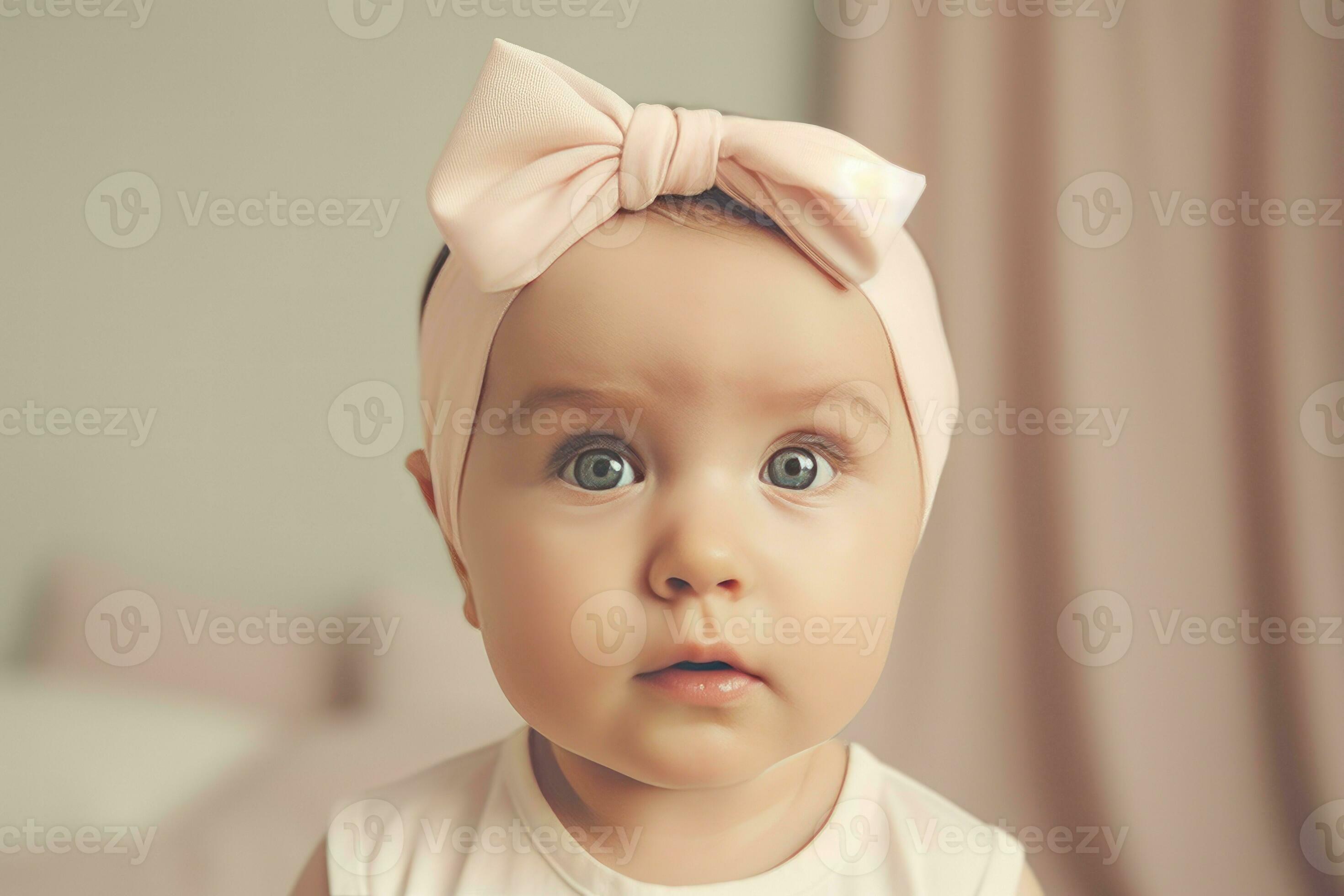 Baby wearing bow. Generate Ai 28682450 Stock Photo at Vecteezy
