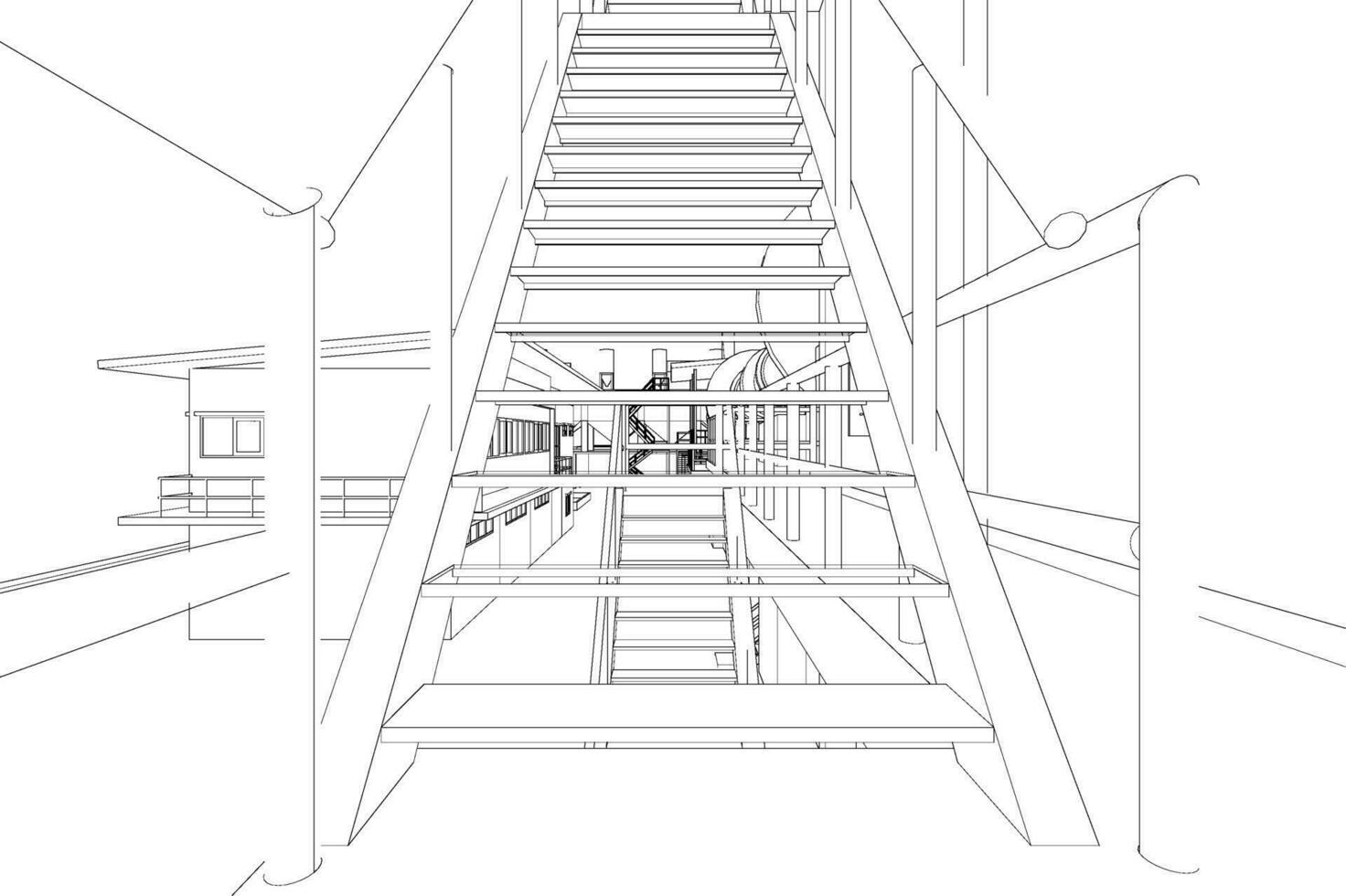 3D illustration of industrial building vector