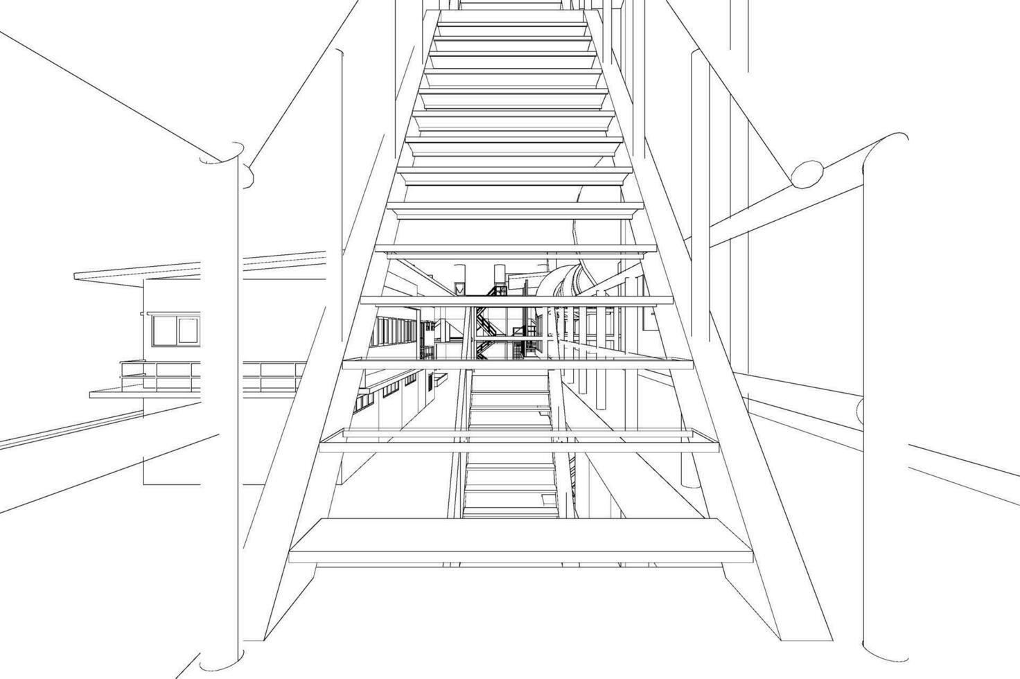 3D illustration of industrial building vector