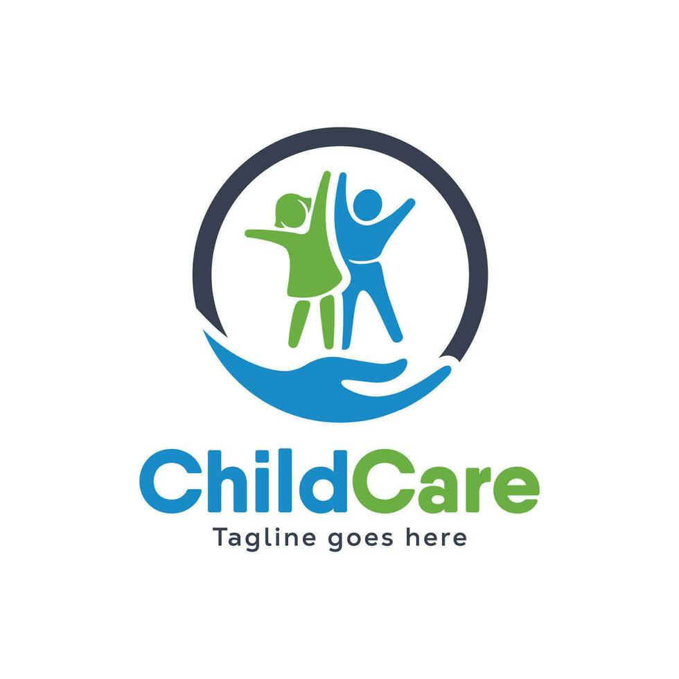 Kids Care logo designs vector. Child Care logo template vector