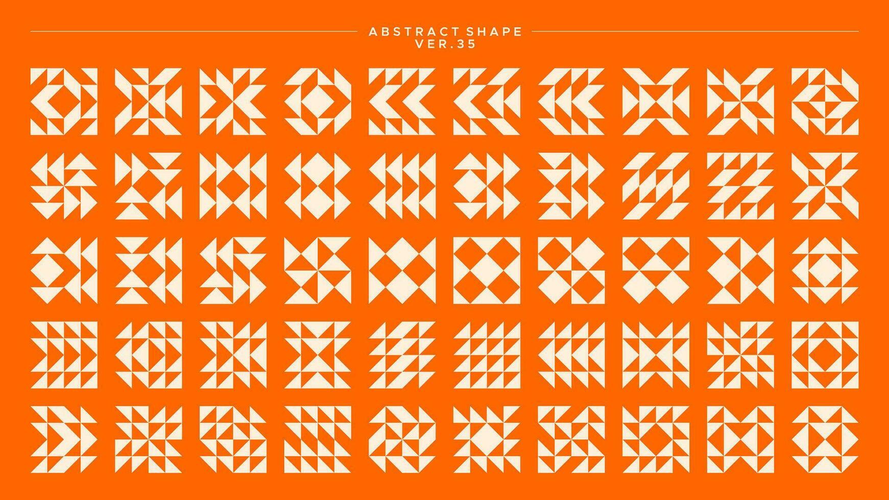 Simple bauhaus abstract basic shape line square pattern design set vector