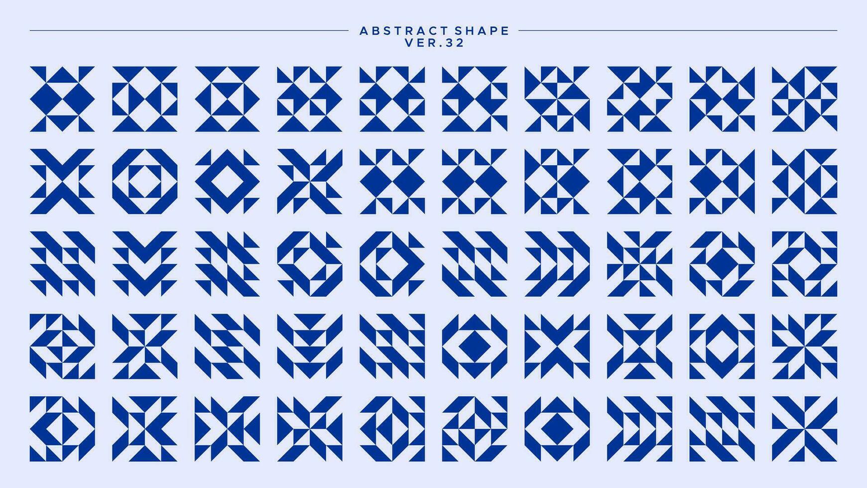 Set of sharp line abstract basic shape pattern design vector